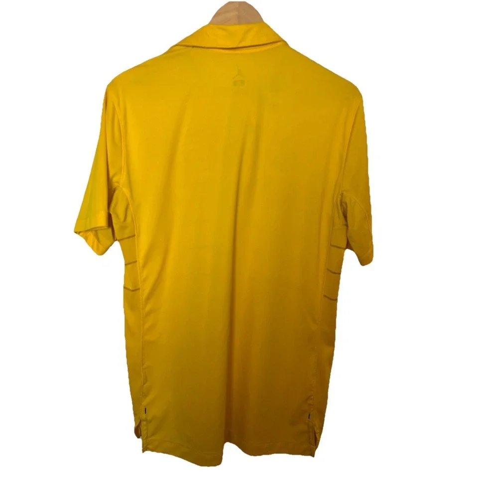 Jordan Michigan Wolverines Polo Shirt Mens Med Yellow Dri-Fit NCAA‎